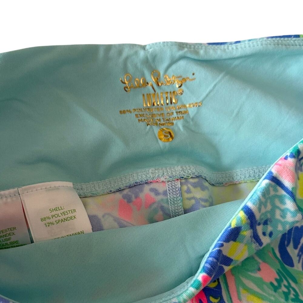 Lilly Pulitzer Luxletic Mermaid’s Cove UPF Crop Leggings Small Colorful Print - Picture 5 of 7